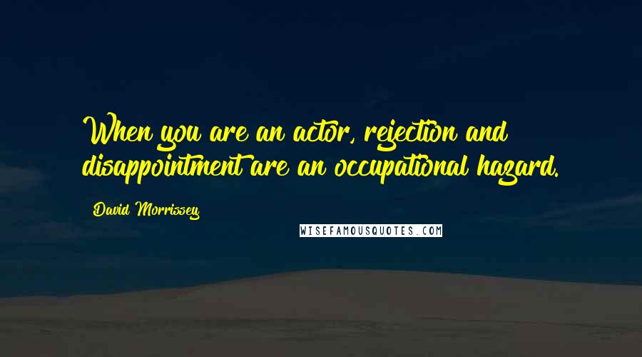 David Morrissey Quotes: When you are an actor, rejection and disappointment are an occupational hazard.