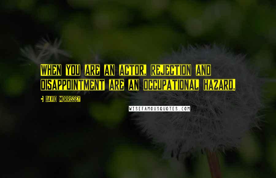 David Morrissey Quotes: When you are an actor, rejection and disappointment are an occupational hazard.