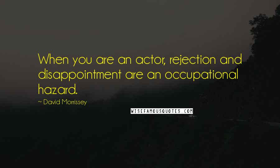 David Morrissey Quotes: When you are an actor, rejection and disappointment are an occupational hazard.