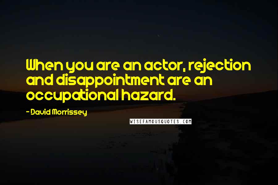 David Morrissey Quotes: When you are an actor, rejection and disappointment are an occupational hazard.