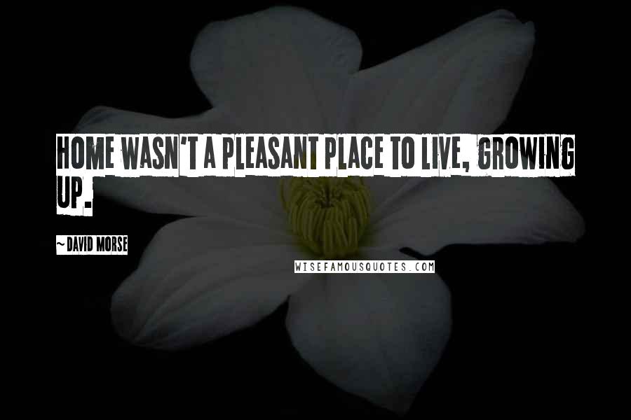 David Morse Quotes: Home wasn't a pleasant place to live, growing up.