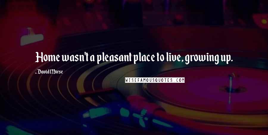 David Morse Quotes: Home wasn't a pleasant place to live, growing up.