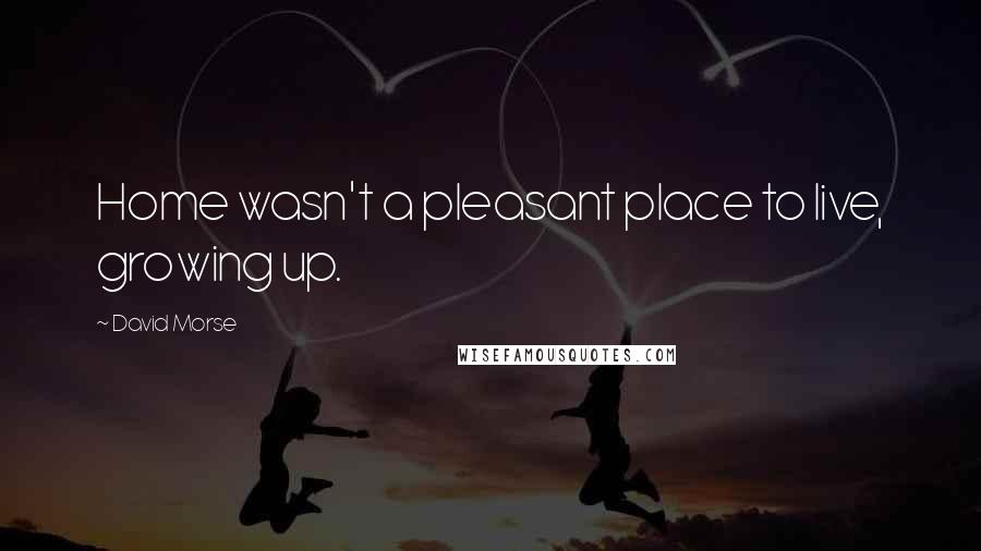 David Morse Quotes: Home wasn't a pleasant place to live, growing up.