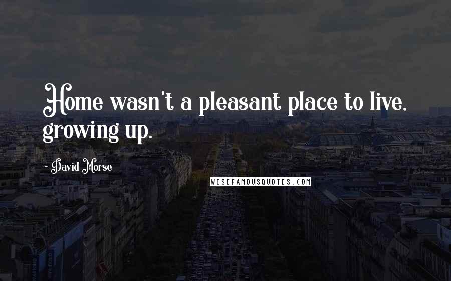 David Morse Quotes: Home wasn't a pleasant place to live, growing up.