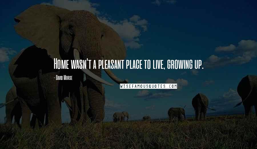 David Morse Quotes: Home wasn't a pleasant place to live, growing up.