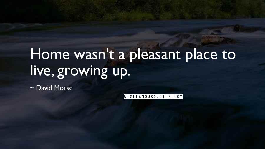 David Morse Quotes: Home wasn't a pleasant place to live, growing up.
