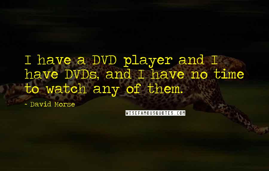 David Morse Quotes: I have a DVD player and I have DVDs, and I have no time to watch any of them.