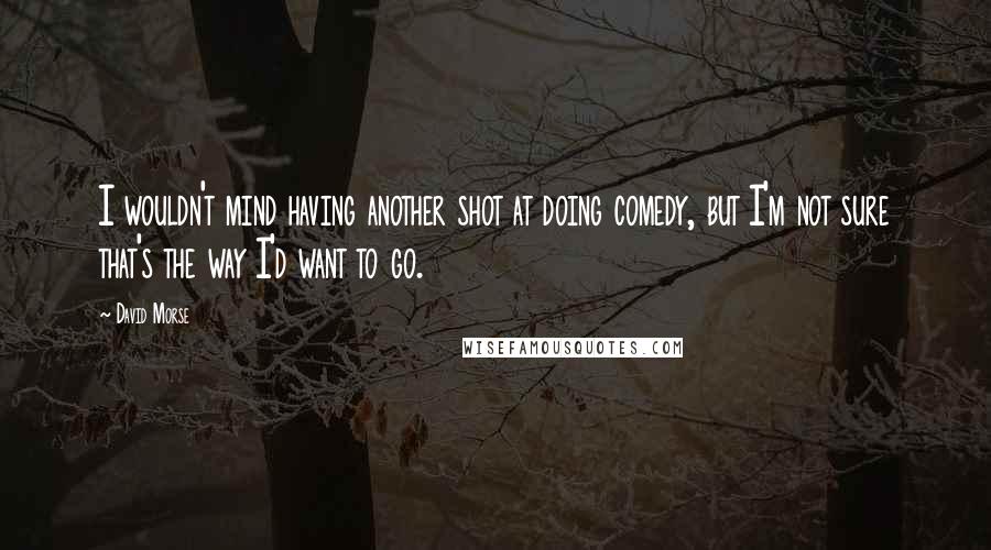 David Morse Quotes: I wouldn't mind having another shot at doing comedy, but I'm not sure that's the way I'd want to go.