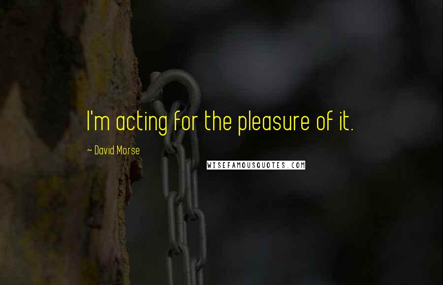 David Morse Quotes: I'm acting for the pleasure of it.