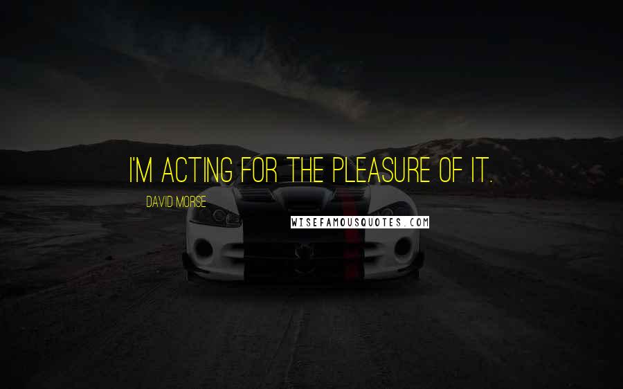 David Morse Quotes: I'm acting for the pleasure of it.
