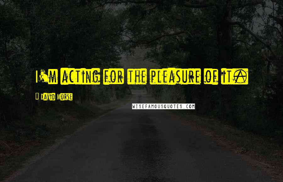 David Morse Quotes: I'm acting for the pleasure of it.