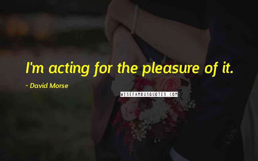 David Morse Quotes: I'm acting for the pleasure of it.