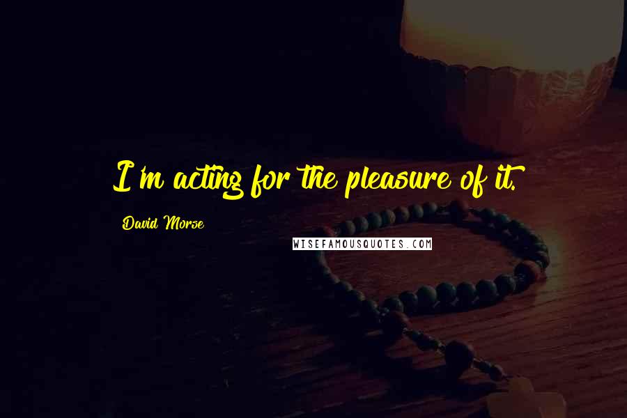 David Morse Quotes: I'm acting for the pleasure of it.