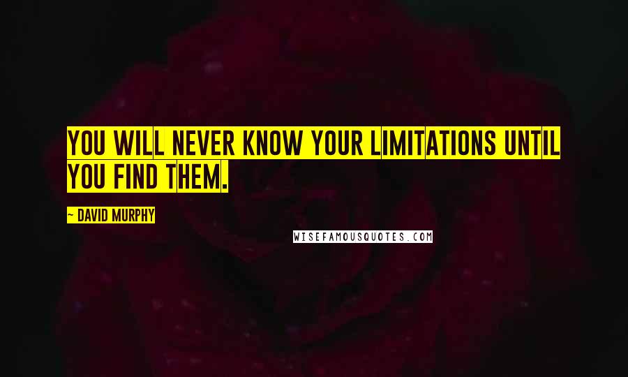 David Murphy Quotes: You will never know your limitations until you find them.