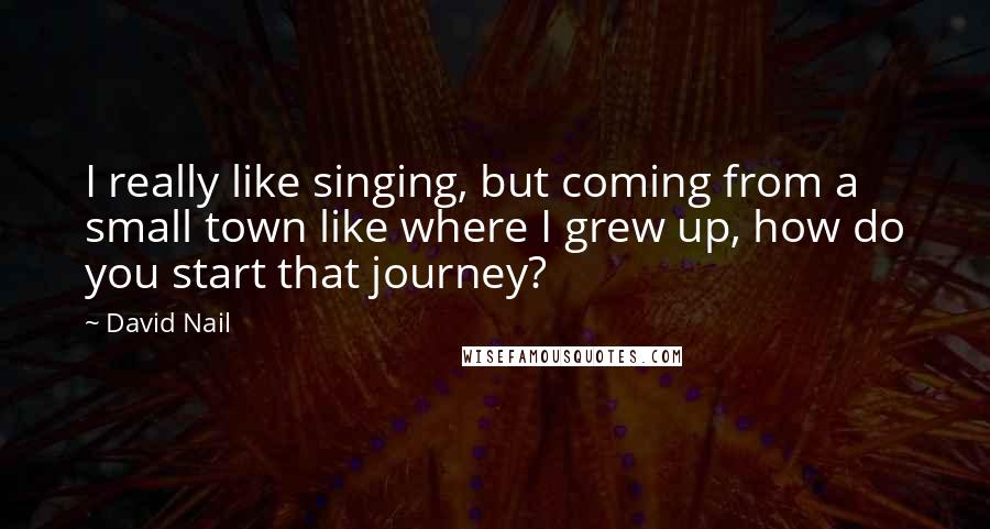 David Nail Quotes: I really like singing, but coming from a small town like where I grew up, how do you start that journey?