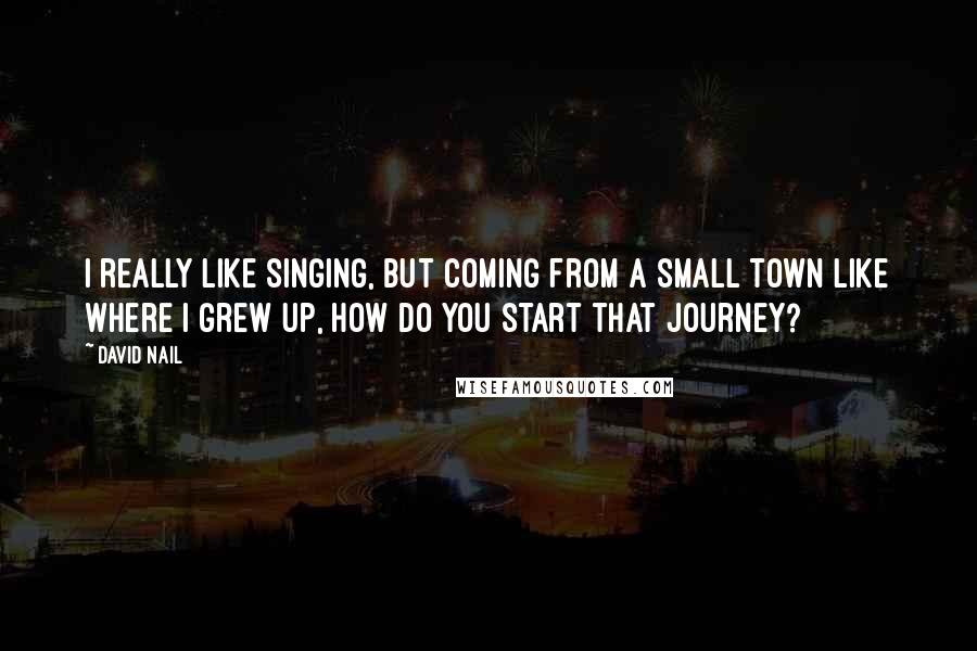 David Nail Quotes: I really like singing, but coming from a small town like where I grew up, how do you start that journey?