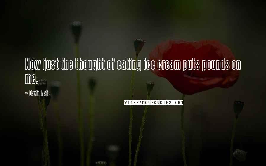 David Nail Quotes: Now just the thought of eating ice cream puts pounds on me.