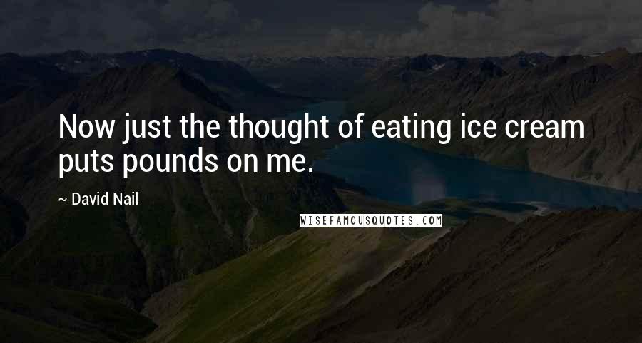 David Nail Quotes: Now just the thought of eating ice cream puts pounds on me.