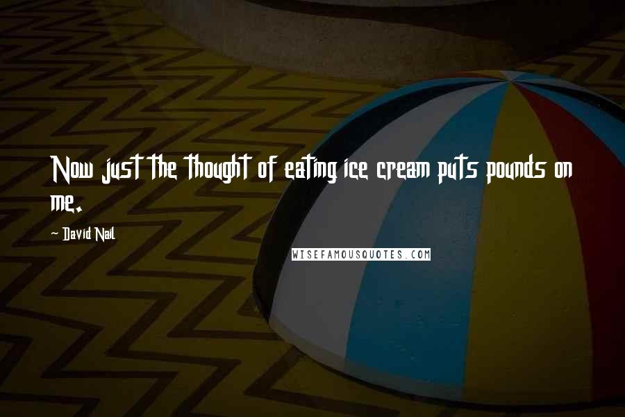 David Nail Quotes: Now just the thought of eating ice cream puts pounds on me.