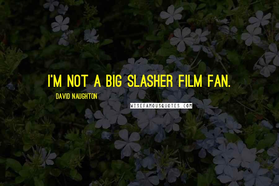 David Naughton Quotes: I'm not a big slasher film fan.