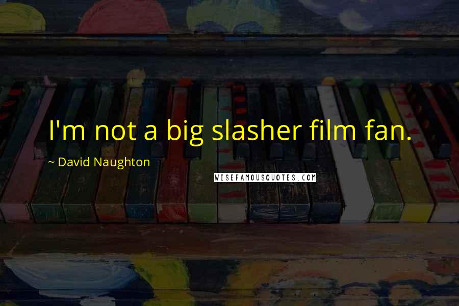 David Naughton Quotes: I'm not a big slasher film fan.