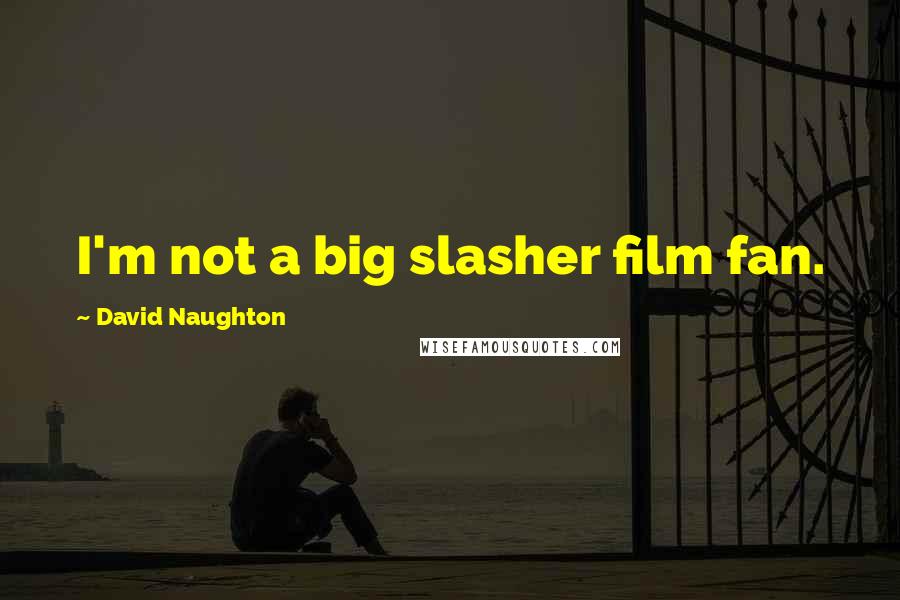 David Naughton Quotes: I'm not a big slasher film fan.