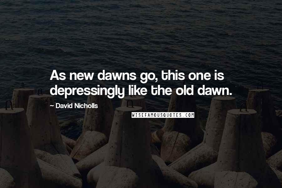 David Nicholls Quotes: As new dawns go, this one is depressingly like the old dawn.