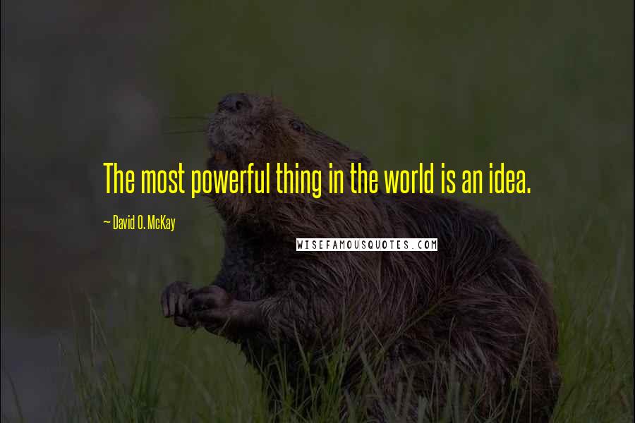 David O. McKay Quotes: The most powerful thing in the world is an idea.