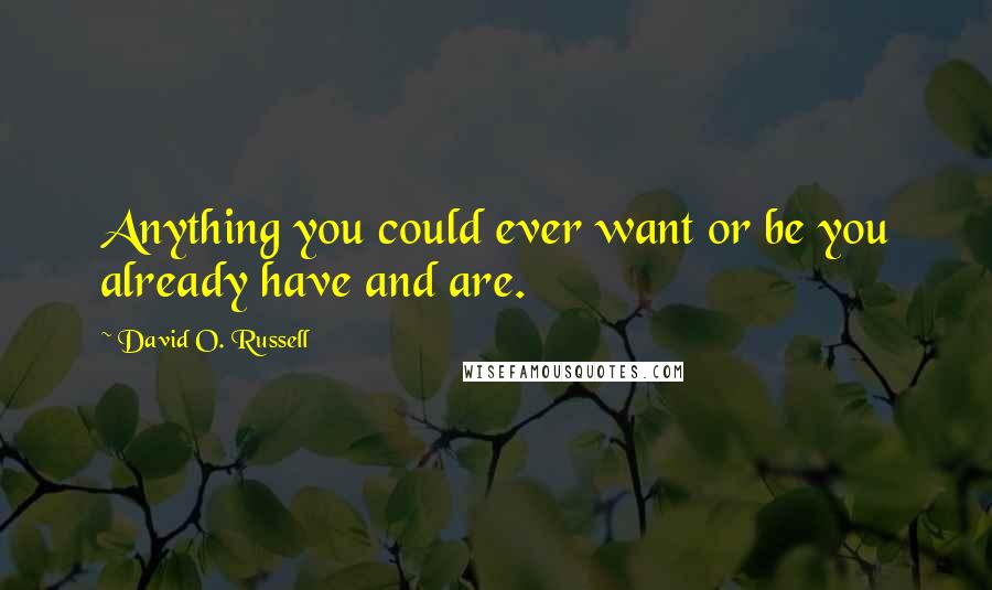 David O. Russell Quotes: Anything you could ever want or be you already have and are.
