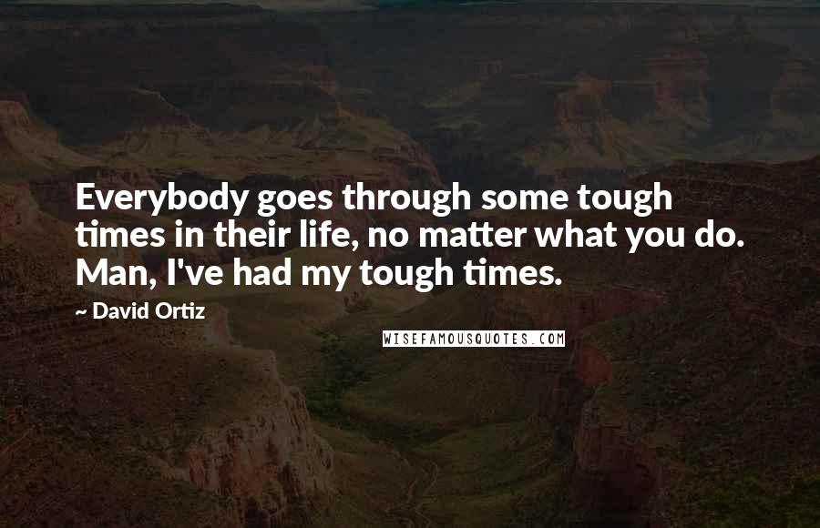 David Ortiz Quotes: Everybody goes through some tough times in their life, no matter what you do. Man, I've had my tough times.