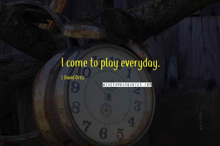 David Ortiz Quotes: I come to play everyday.