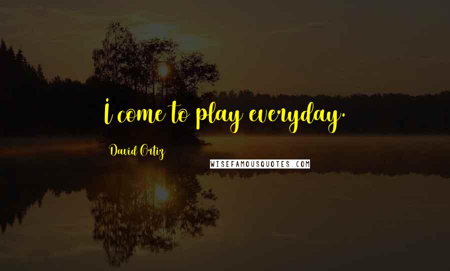 David Ortiz Quotes: I come to play everyday.