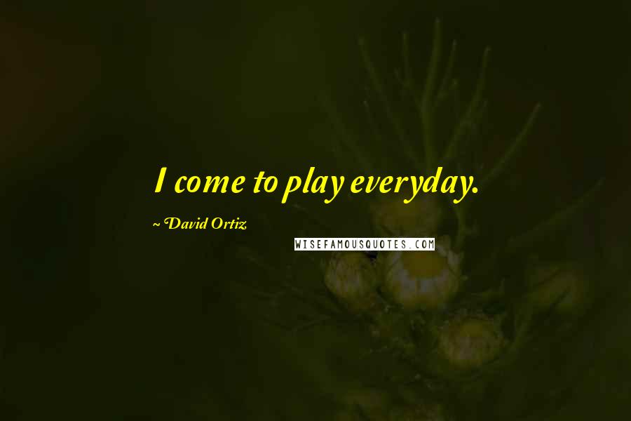 David Ortiz Quotes: I come to play everyday.