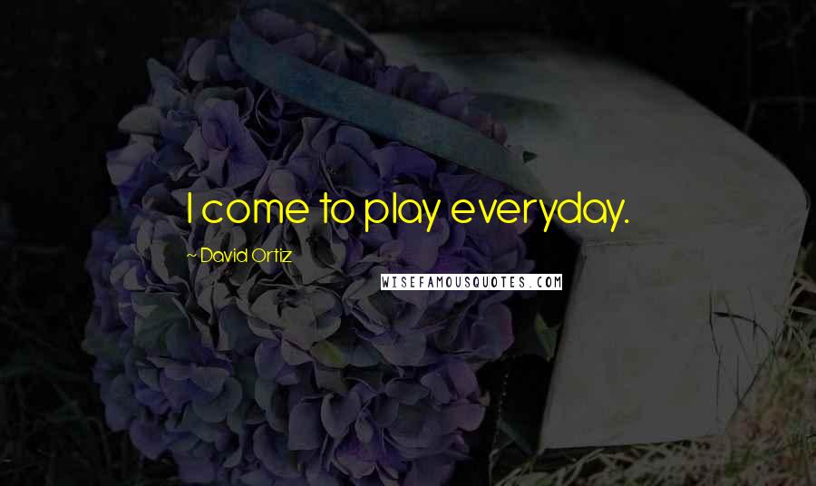 David Ortiz Quotes: I come to play everyday.