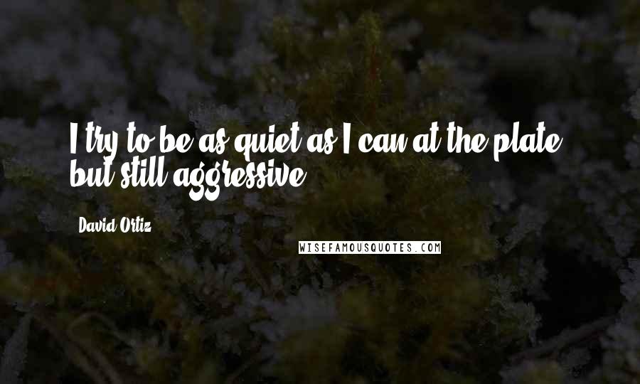 David Ortiz Quotes: I try to be as quiet as I can at the plate, but still aggressive.