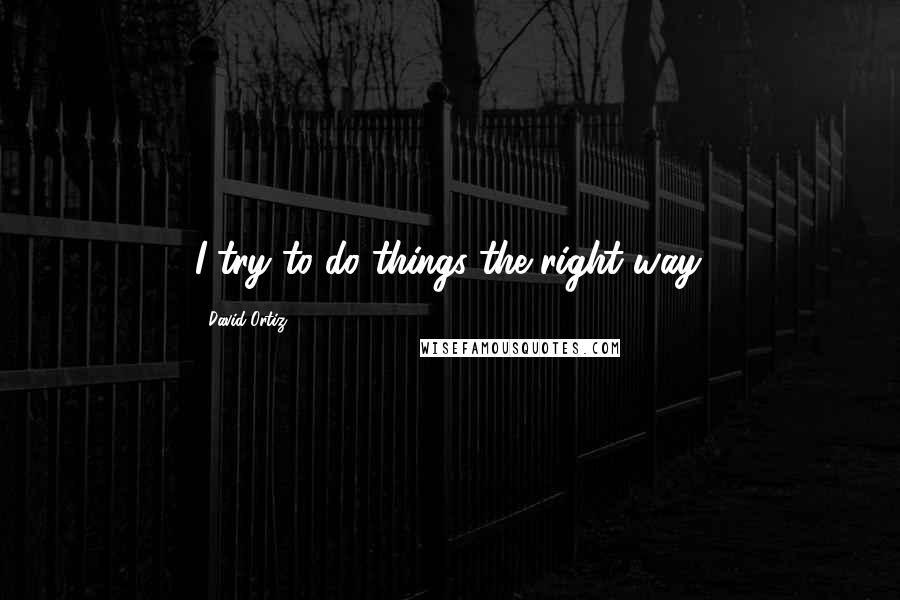 David Ortiz Quotes: I try to do things the right way.