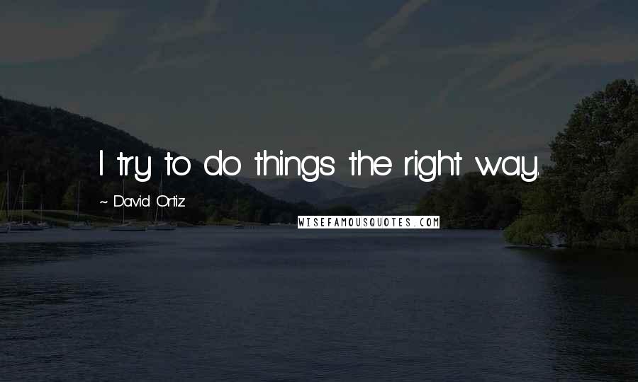 David Ortiz Quotes: I try to do things the right way.