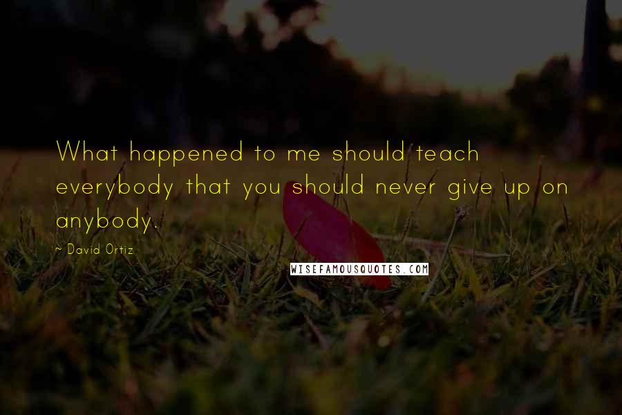 David Ortiz Quotes: What happened to me should teach everybody that you should never give up on anybody.