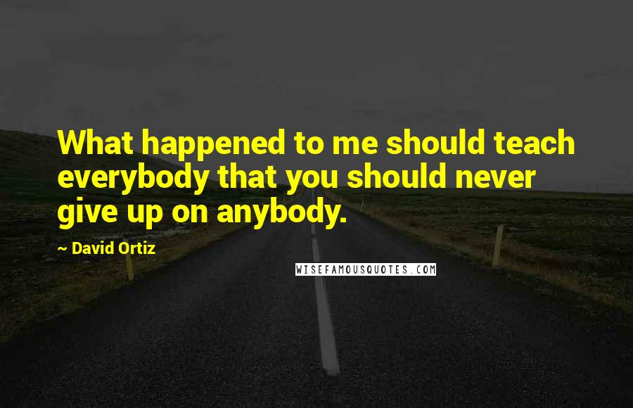 David Ortiz Quotes: What happened to me should teach everybody that you should never give up on anybody.