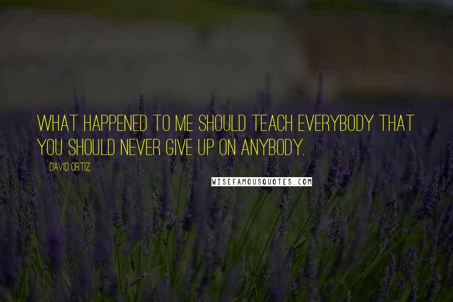 David Ortiz Quotes: What happened to me should teach everybody that you should never give up on anybody.