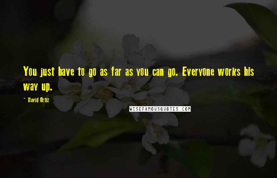 David Ortiz Quotes: You just have to go as far as you can go. Everyone works his way up.