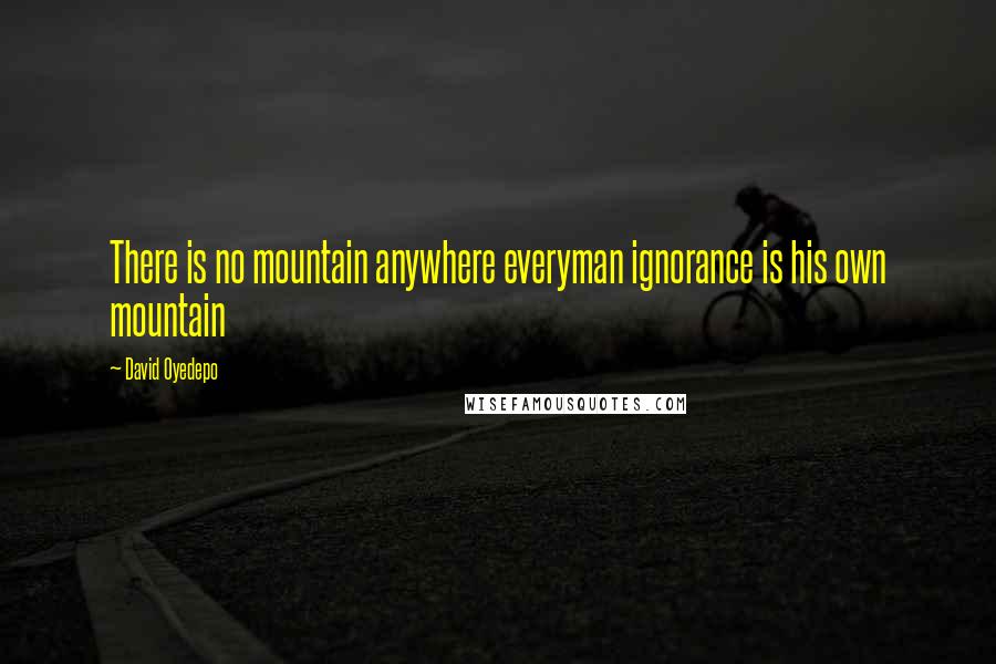 David Oyedepo Quotes: There is no mountain anywhere everyman ignorance is his own mountain