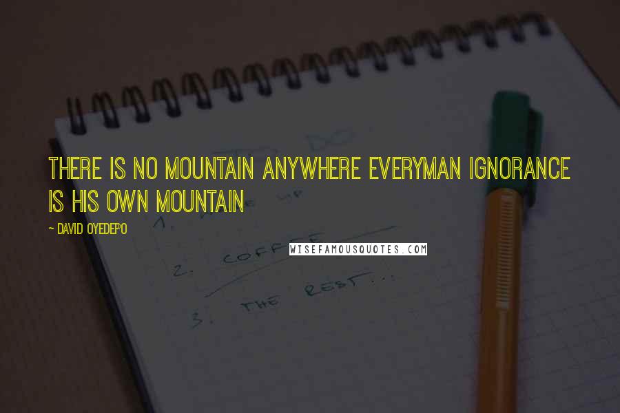 David Oyedepo Quotes: There is no mountain anywhere everyman ignorance is his own mountain