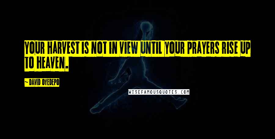 David Oyedepo Quotes: Your harvest is not in view until your prayers rise up to heaven.