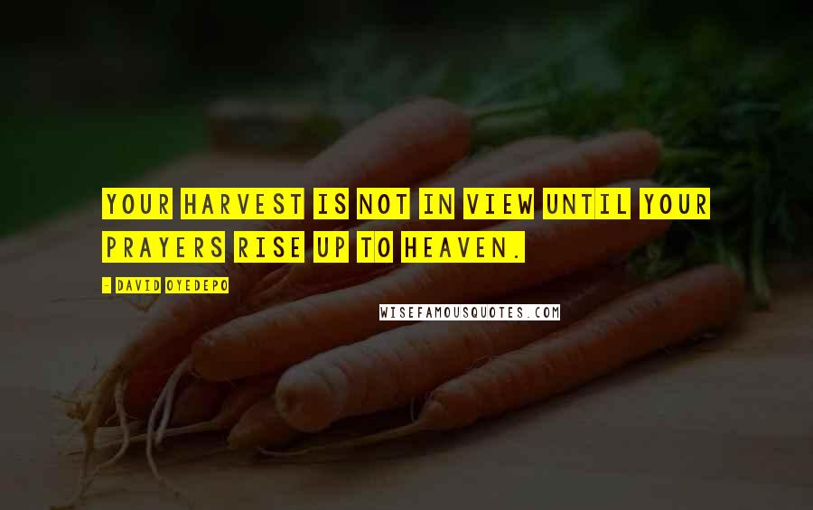 David Oyedepo Quotes: Your harvest is not in view until your prayers rise up to heaven.