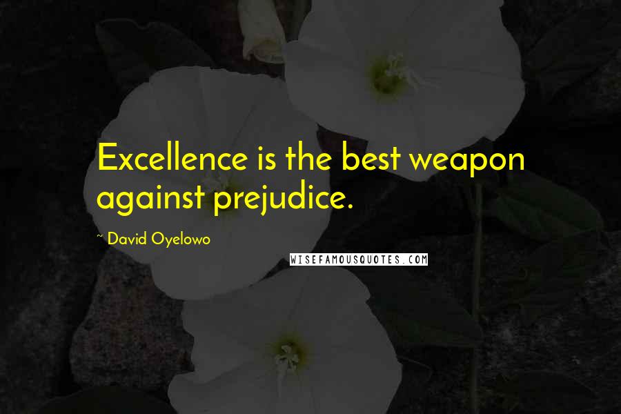 David Oyelowo Quotes: Excellence is the best weapon against prejudice.