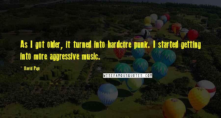 David Pajo Quotes: As I got older, it turned into hardcore punk. I started getting into more aggressive music.