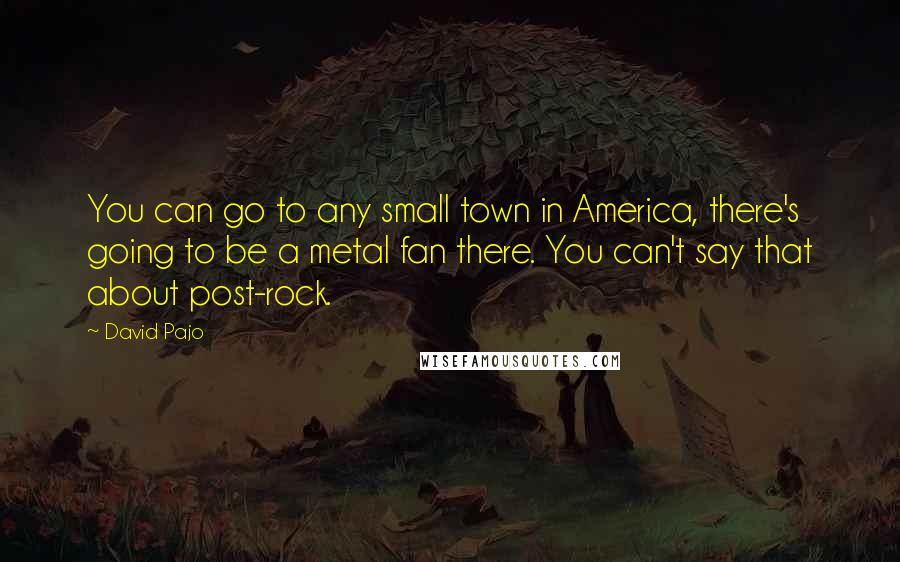 David Pajo Quotes: You can go to any small town in America, there's going to be a metal fan there. You can't say that about post-rock.