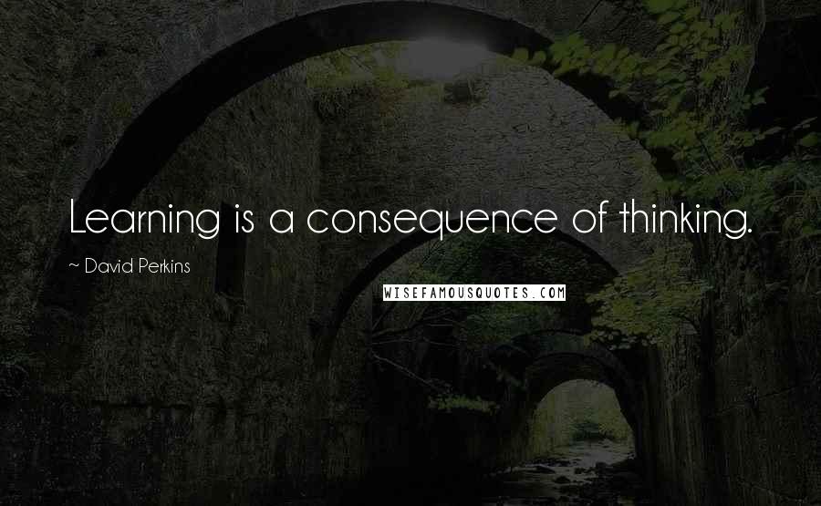 David Perkins Quotes: Learning is a consequence of thinking.