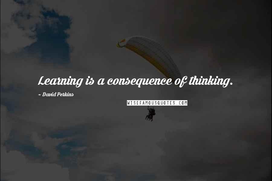 David Perkins Quotes: Learning is a consequence of thinking.